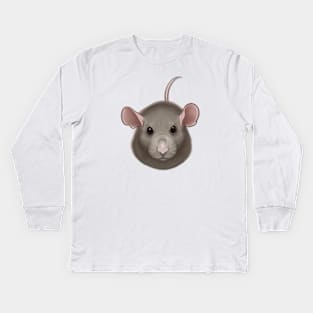 Cute Rat Drawing Kids Long Sleeve T-Shirt